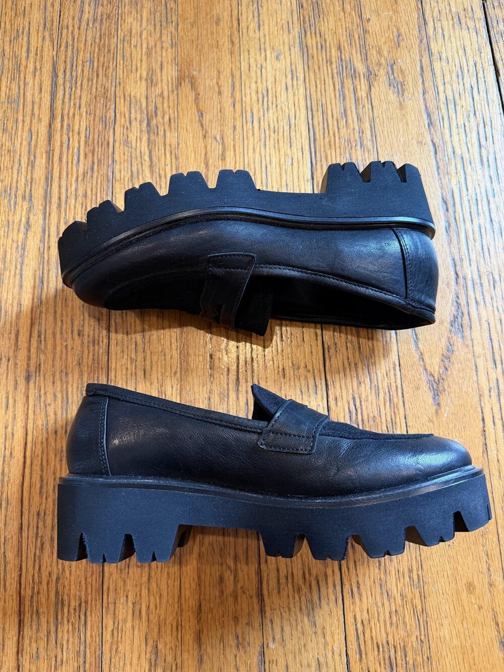 Cordani Shoes Womens Size 9 Black Audrey2 Made In Italy Lug Sole Loafers